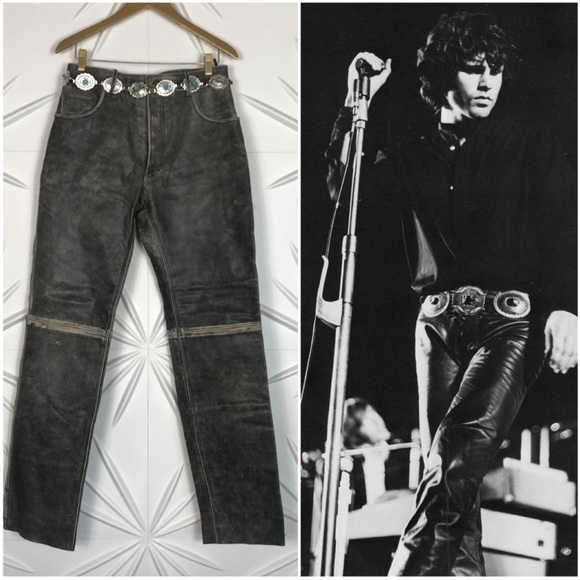 Jim Morrison Style Leather Pants & Shirt Size: Large, Pants Size: 34 x 34 - Picture 7 of 17